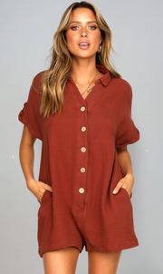 Luna Button-Up Romper | Easygoing Summer Style