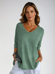Grace Relaxed Knit | Lightweight 3/4 Sleeve Sweater