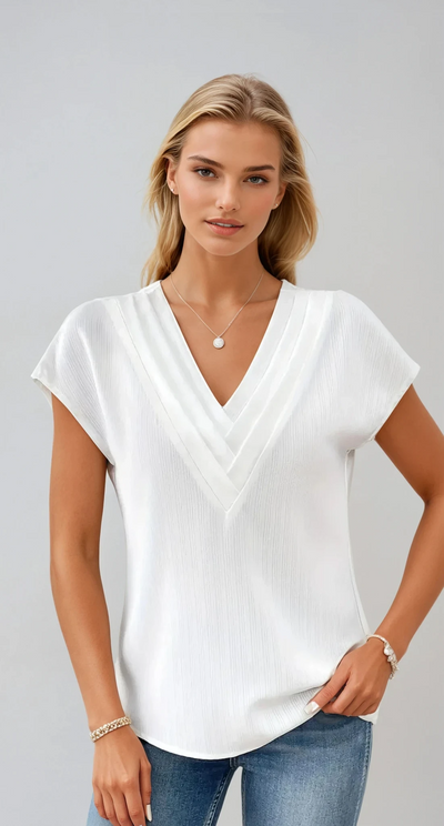 Harper V-Neck Blouse | Chic lightweight everyday top