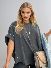 Harper Oversized Studded Tee | Relaxed Streetwear