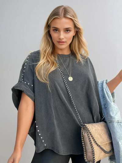Harper Oversized Studded Tee | Relaxed Streetwear
