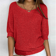Amelia Relaxed Knit Top | Off-Shoulder Lightweight Jumper