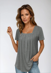 Harper Pleated Tee | Classic Everyday Comfort