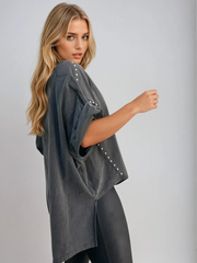 Harper Oversized Studded Tee | Relaxed Streetwear