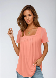 Harper Pleated Tee | Classic Everyday Comfort