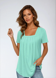 Harper Pleated Tee | Classic Everyday Comfort
