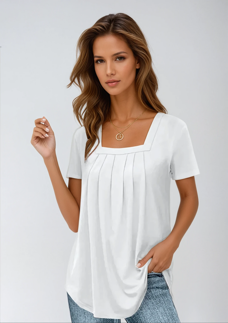 Harper Pleated Tee | Classic Everyday Comfort
