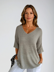 Grace Relaxed Knit | Lightweight 3/4 Sleeve Sweater