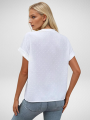 Bella Relaxed Fit Button-Up | Lightweight Short Sleeve Blouse
