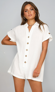 Luna Button-Up Romper | Easygoing Summer Style
