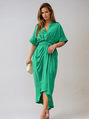 Harper Midi Wrap Dress | Elegant Draped Silhouette