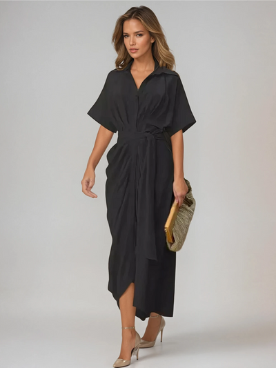 Harper Midi Wrap Dress | Elegant Draped Silhouette