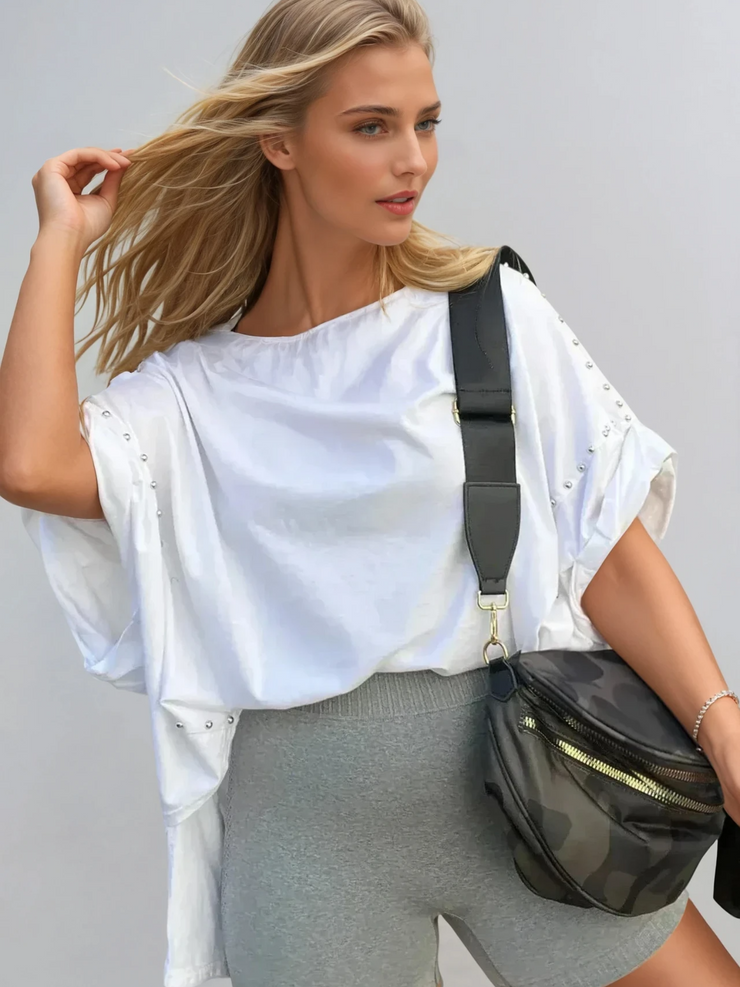 Harper Oversized Studded Tee | Relaxed Streetwear