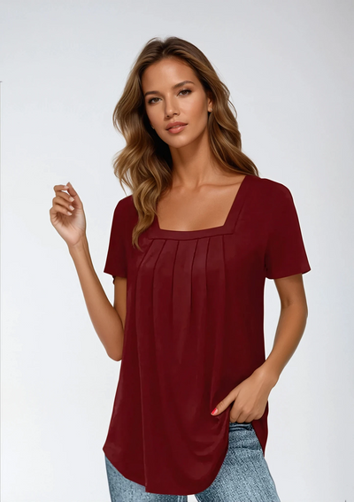 Harper Pleated Tee | Classic Everyday Comfort