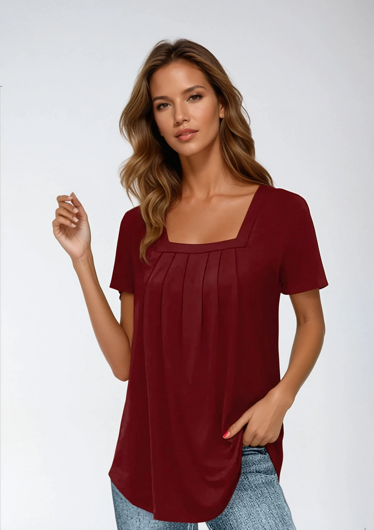 Harper Pleated Tee | Classic Everyday Comfort