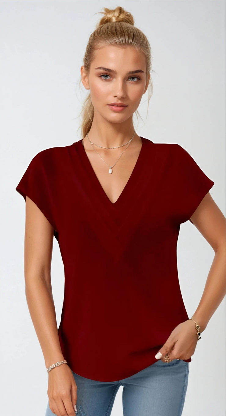 Harper V-Neck Blouse | Chic lightweight everyday top