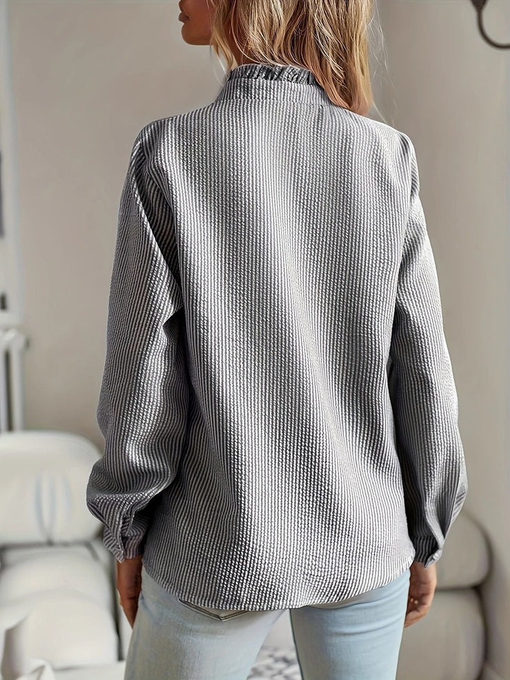 Evie Ruffle Blouse | Feminine frill button-up top