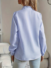Evie Ruffle Blouse | Feminine frill button-up top