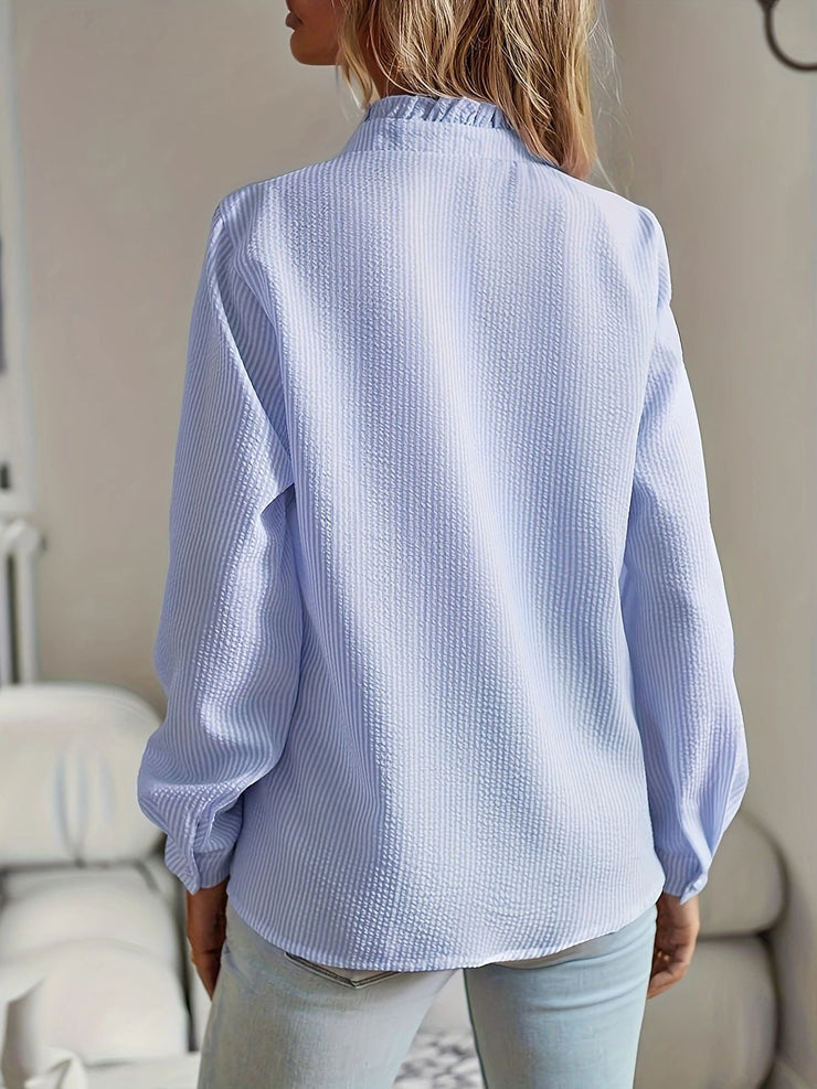 Evie Ruffle Blouse | Feminine frill button-up top
