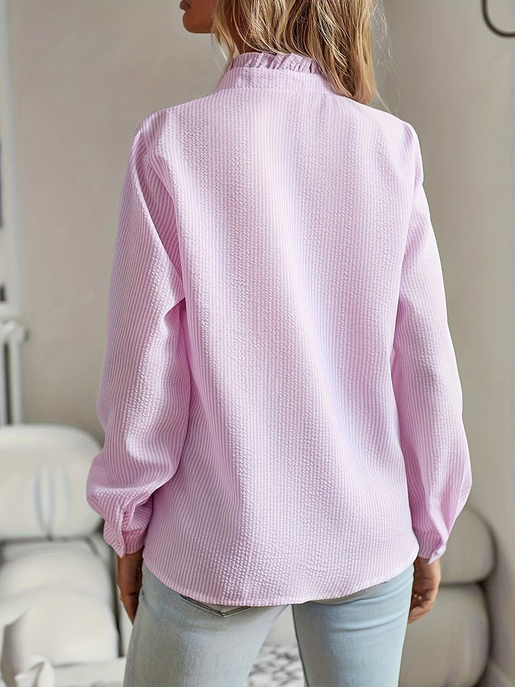 Evie Ruffle Blouse | Feminine frill button-up top
