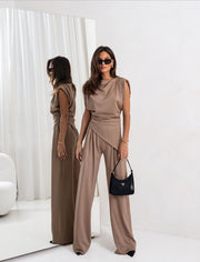 Bondi Luxe Drape Set | Women's wide-leg evening co-ord