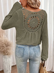 Byron Breeze Knit | Long sleeve crochet back top