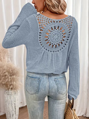 Byron Breeze Knit | Long sleeve crochet back top