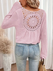 Byron Breeze Knit | Long sleeve crochet back top