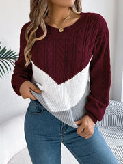 Harper Chevron Knit | Cosy colourblock jumper