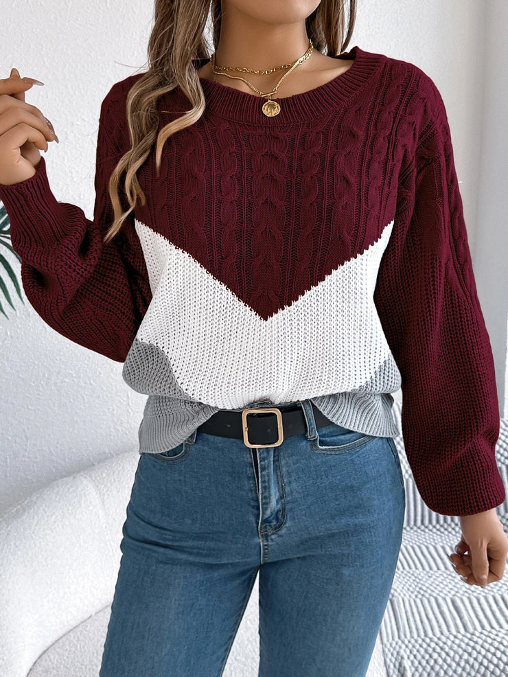Harper Chevron Knit | Cosy colourblock jumper