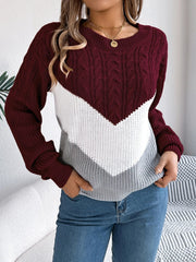 Harper Chevron Knit | Cosy colourblock jumper