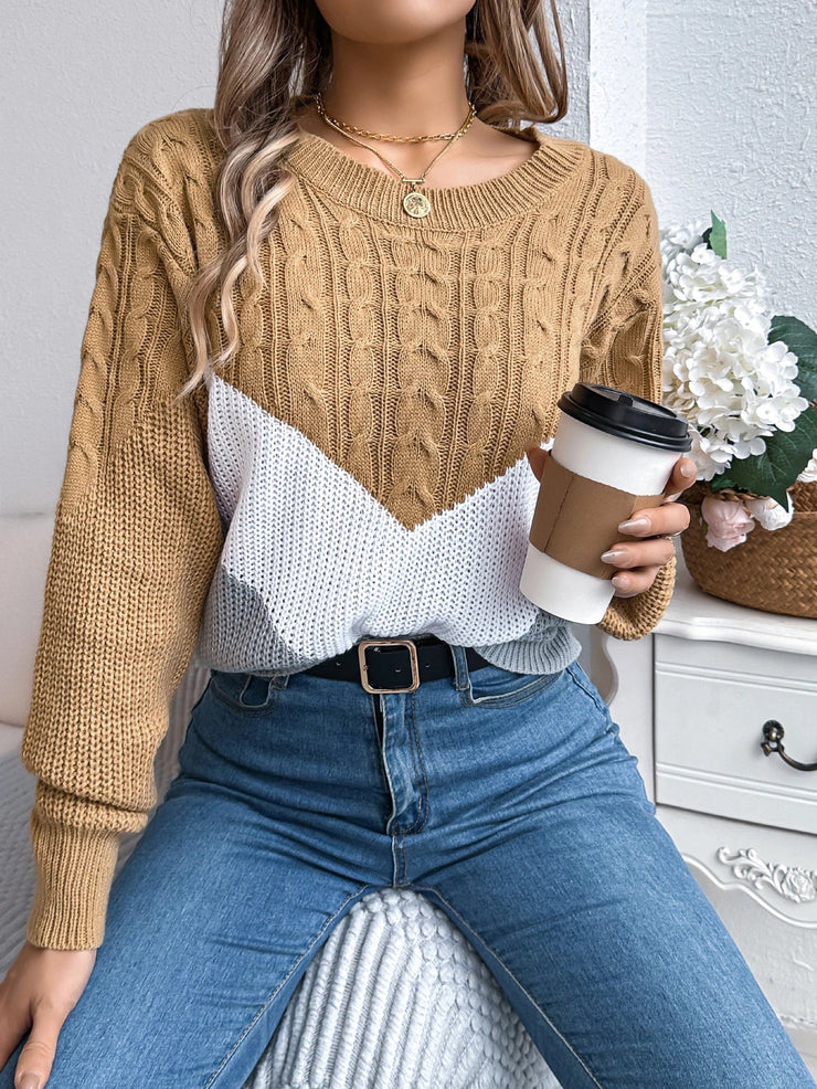 Harper Chevron Knit | Cosy colourblock jumper