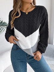 Harper Chevron Knit | Cosy colourblock jumper