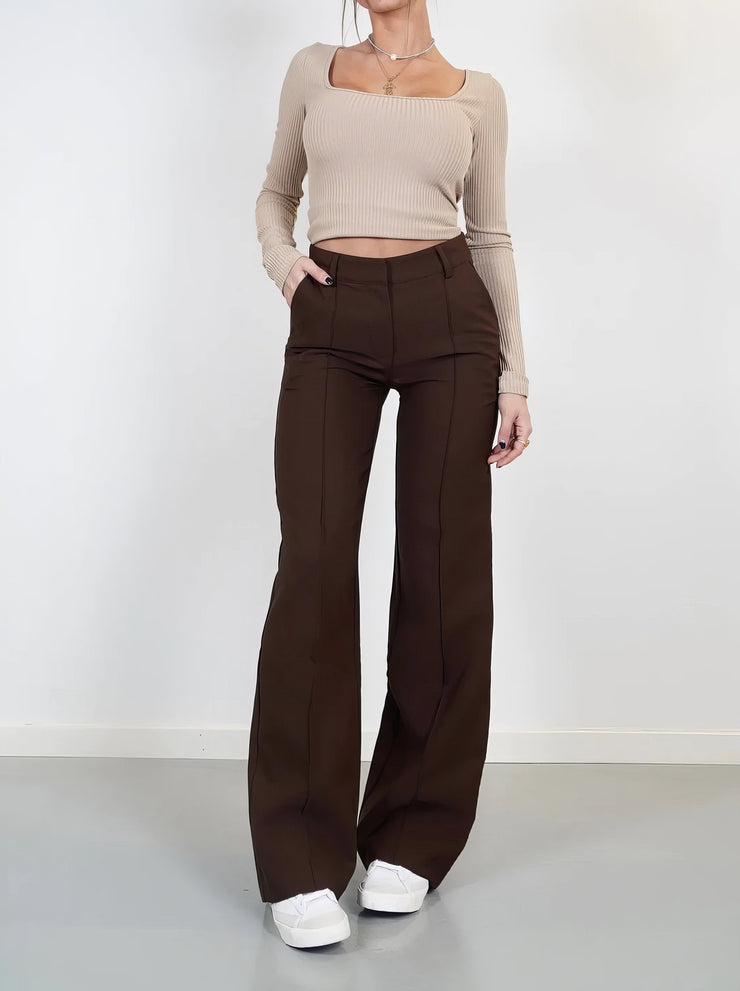 Harper Tailored Wide Leg Pants | High waisted workwear trousers