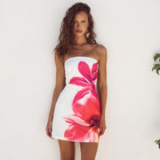 Isla Bloom Strapless Mini | Bold floral summer dress