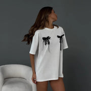 Luna Bow Tee Dress | Oversized cute streetwear