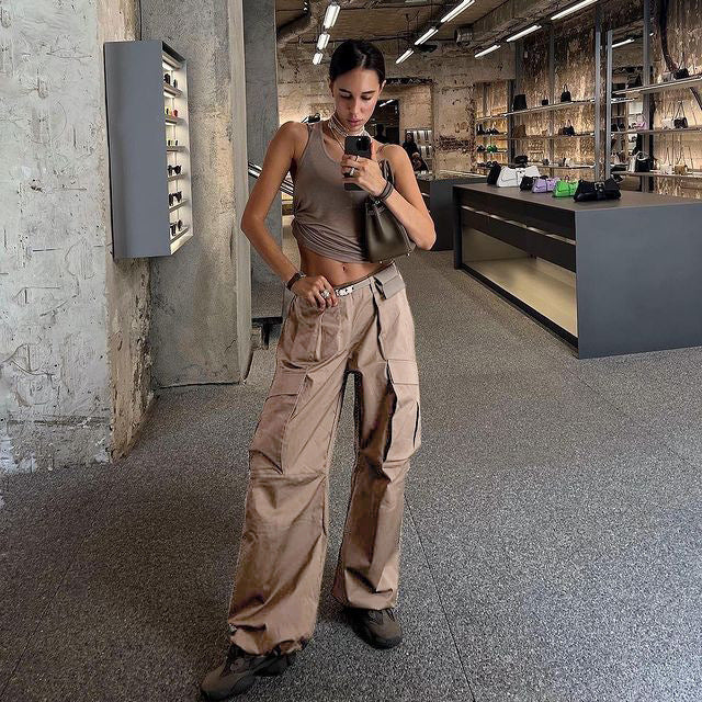 Noa Utility Pants | Baggy high-waist cargo trousers