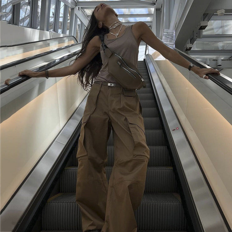 Noa Utility Pants | Baggy high-waist cargo trousers