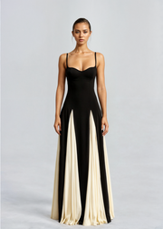 Vienna Contrast Gown | Black and ivory formal dress