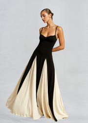 Vienna Contrast Gown | Black and ivory formal dress