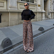 Zara Luxe Flares | Statement leopard wide-leg pants