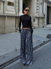 Zara Luxe Flares | Statement leopard wide-leg pants