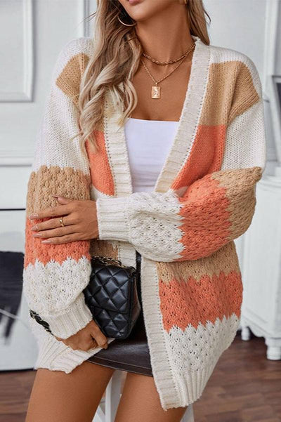 Maya Sunset Knit | Cosy striped oversized cardigan