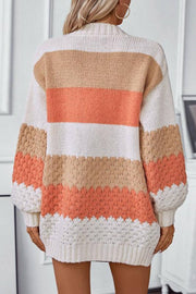 Maya Sunset Knit | Cosy striped oversized cardigan