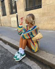 Coogee Crochet Cardi | Colourful oversized cardigan