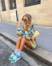 Coogee Crochet Cardi | Colourful oversized cardigan