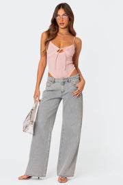 Darcy Bow Jeans | Wide-leg pants