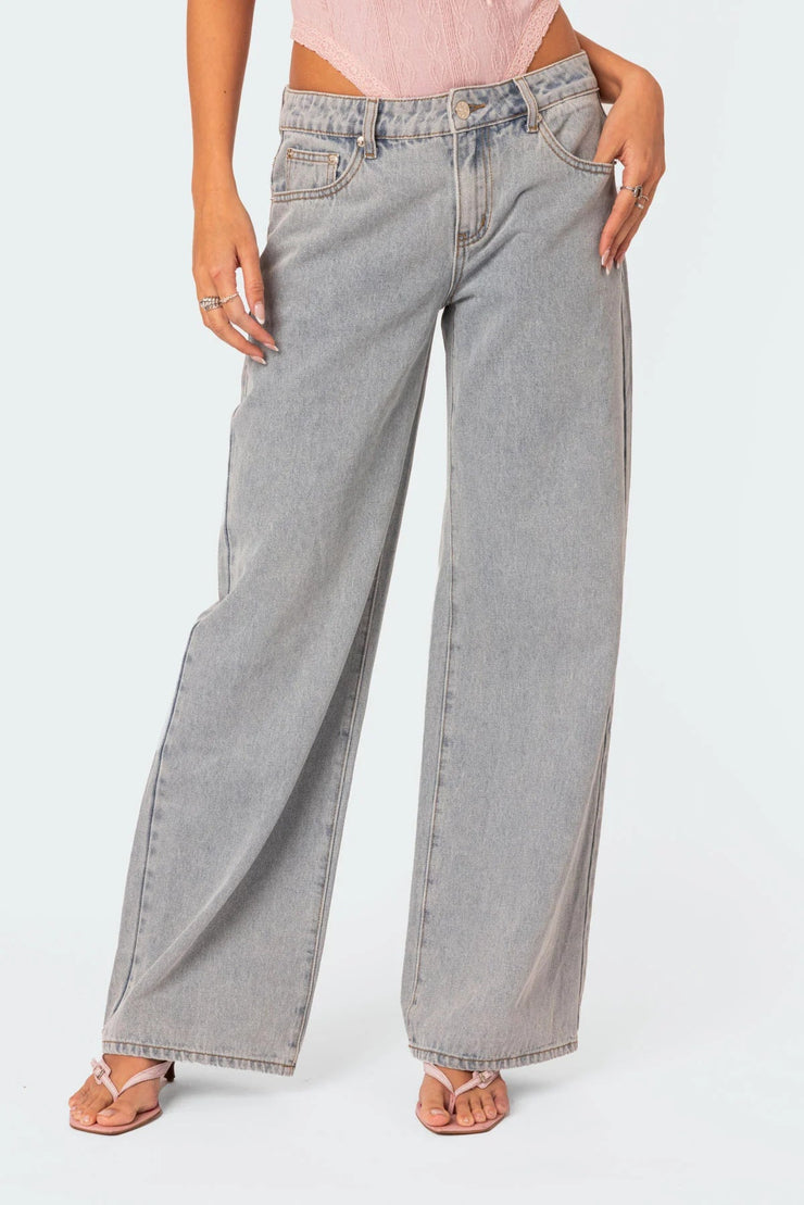 Darcy Bow Jeans | Wide-leg pants