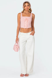 Darcy Bow Jeans | Wide-leg pants