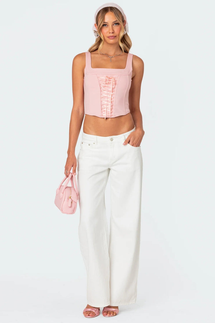 Darcy Bow Jeans | Wide-leg pants